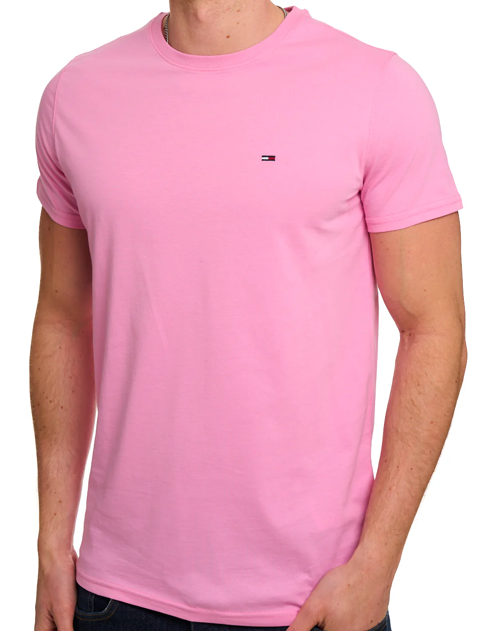 Tommy Jeans Slim Fit T Shirt Pink - Image 2