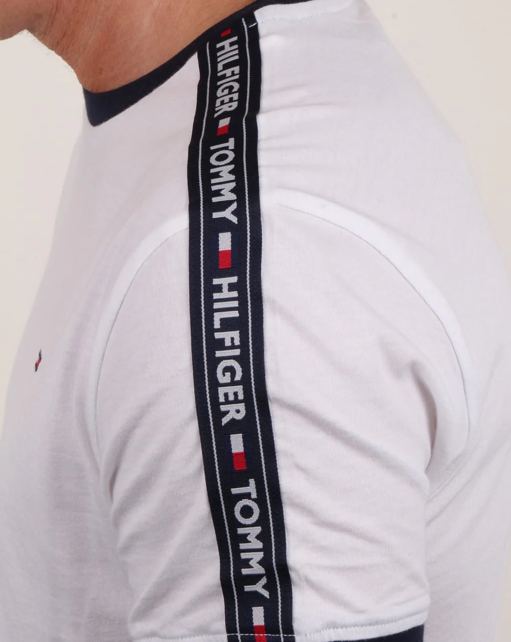 Tommy Hilfiger Taping T Shirt White - Image 4