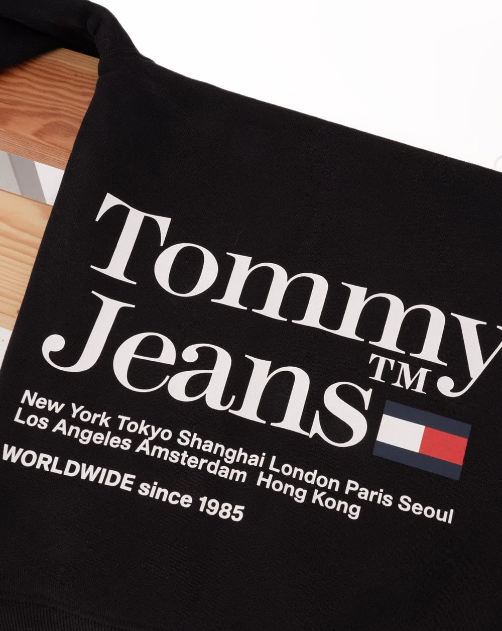 Tommy Hilfiger Text Crew Neck Sweatshirt Black - Image 4