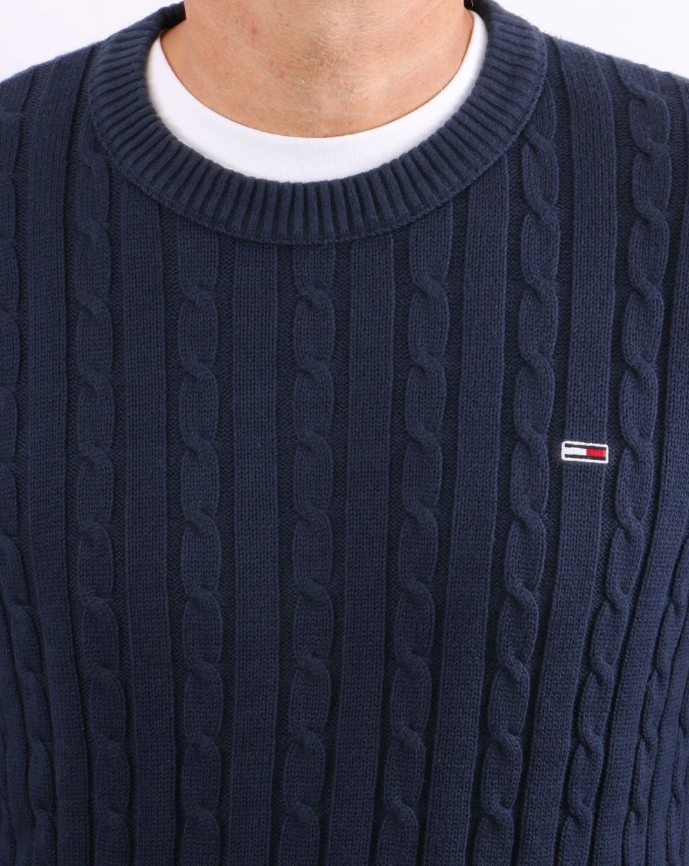 Tommy Jeans Cable Knit Jumper Navy - Image 3