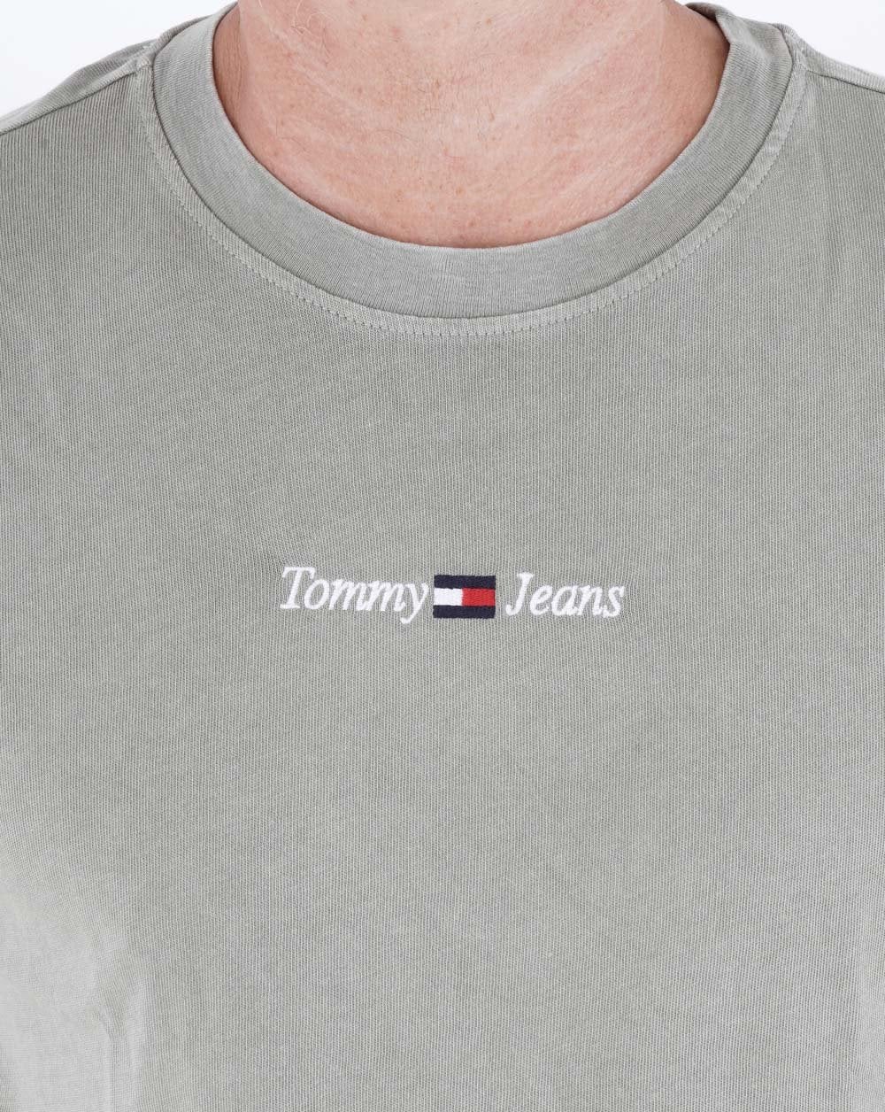 Tommy Jeans Casual Linear Logo T-shirt Washed Green - Image 2