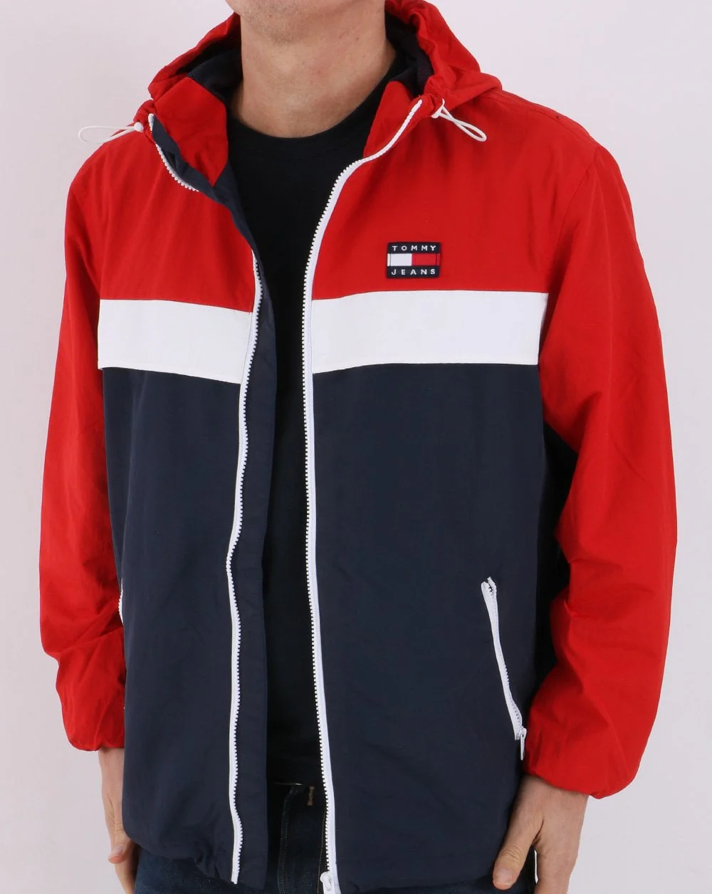 Tommy Jeans Chicago Windbreaker Navy/Red/White - Image 4