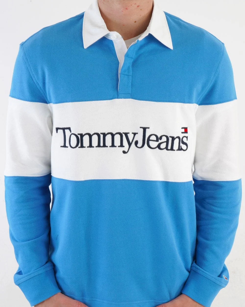 Tommy Jeans Colour Block Rugby Shirt Blue - Image 2