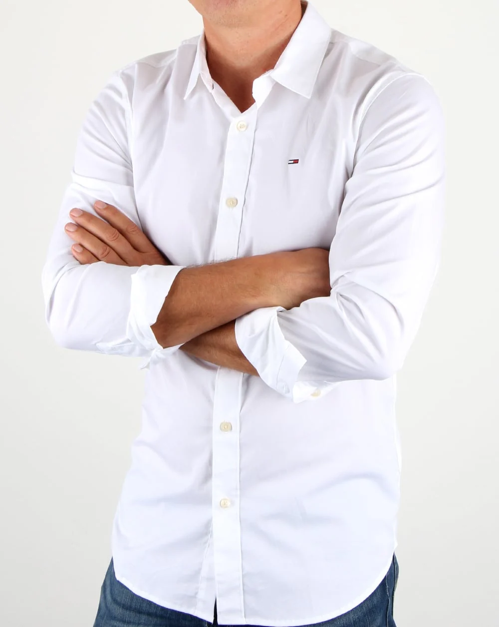 Tommy Jeans Cotton Stretch Shirt White - Image 2