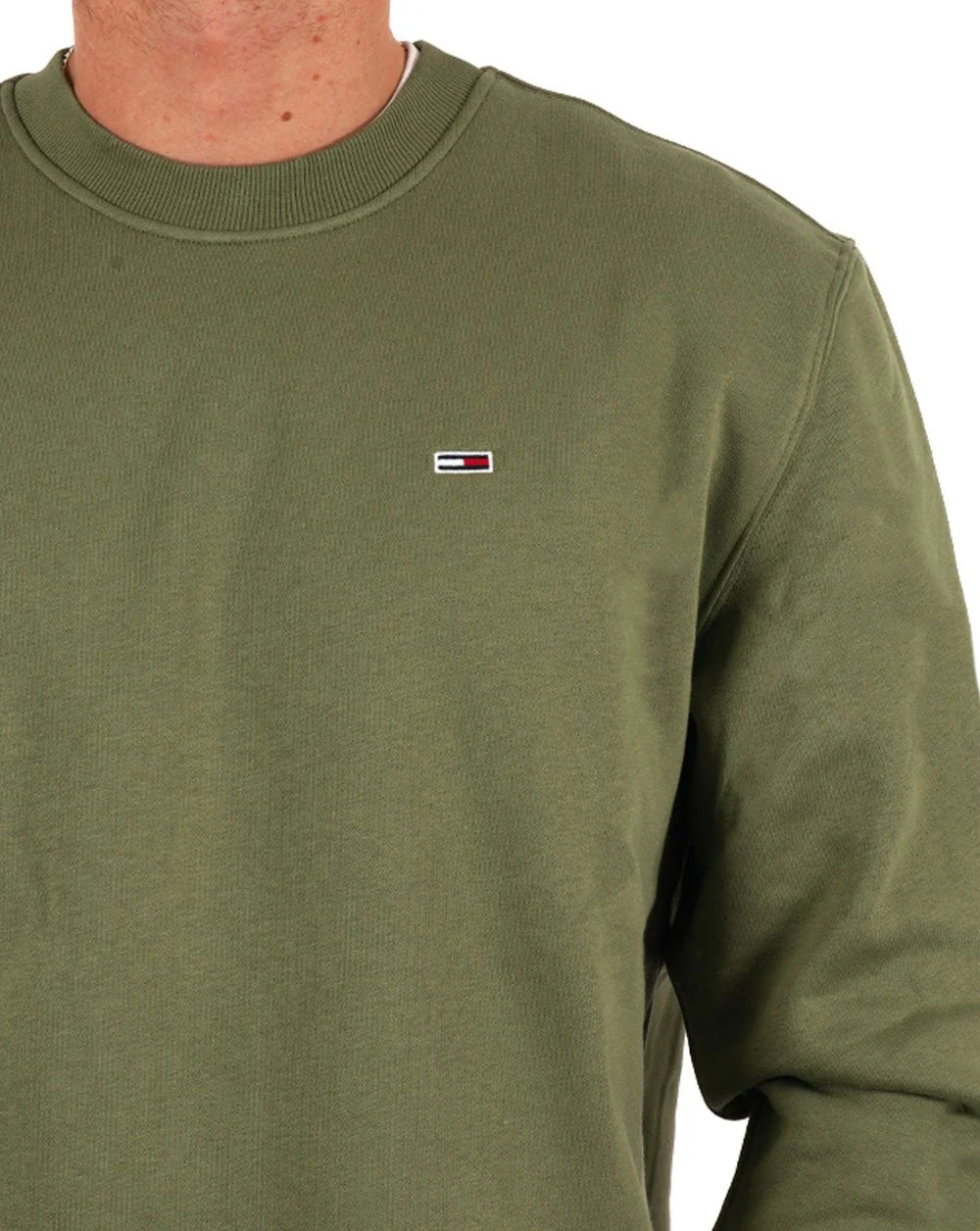 Tommy Jeans Flag Crew Sweatshirt Aruba Green - Image 2