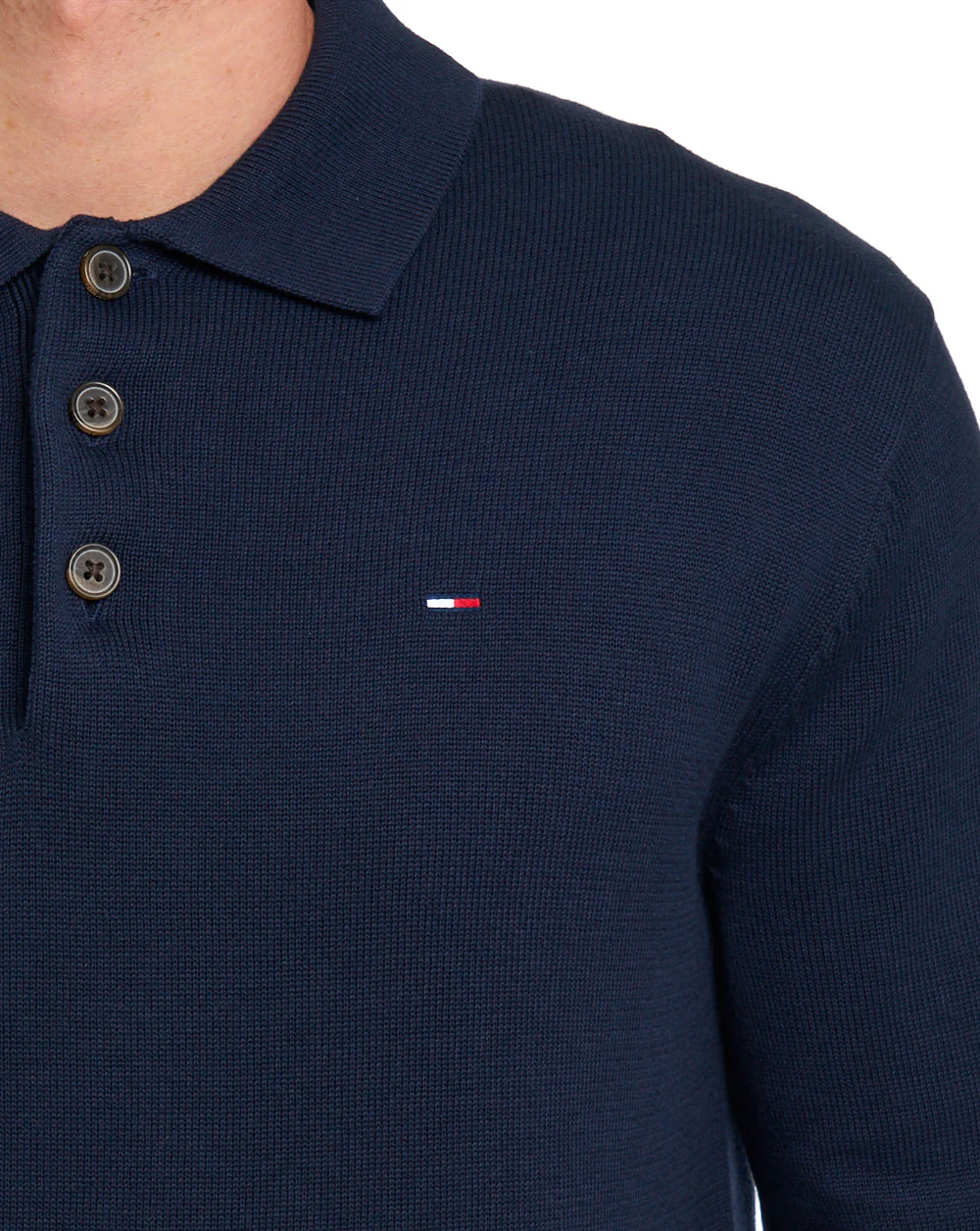 Tommy Jeans Knitted LS Polo Dark Navy - Image 2