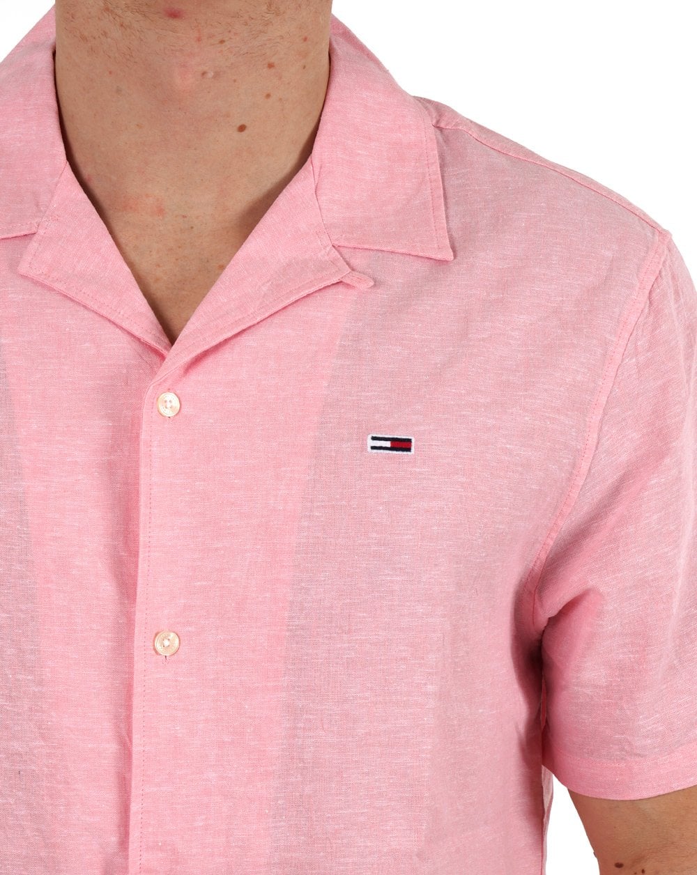 Tommy Jeans Linen SS Shirt Light Pink - Image 2