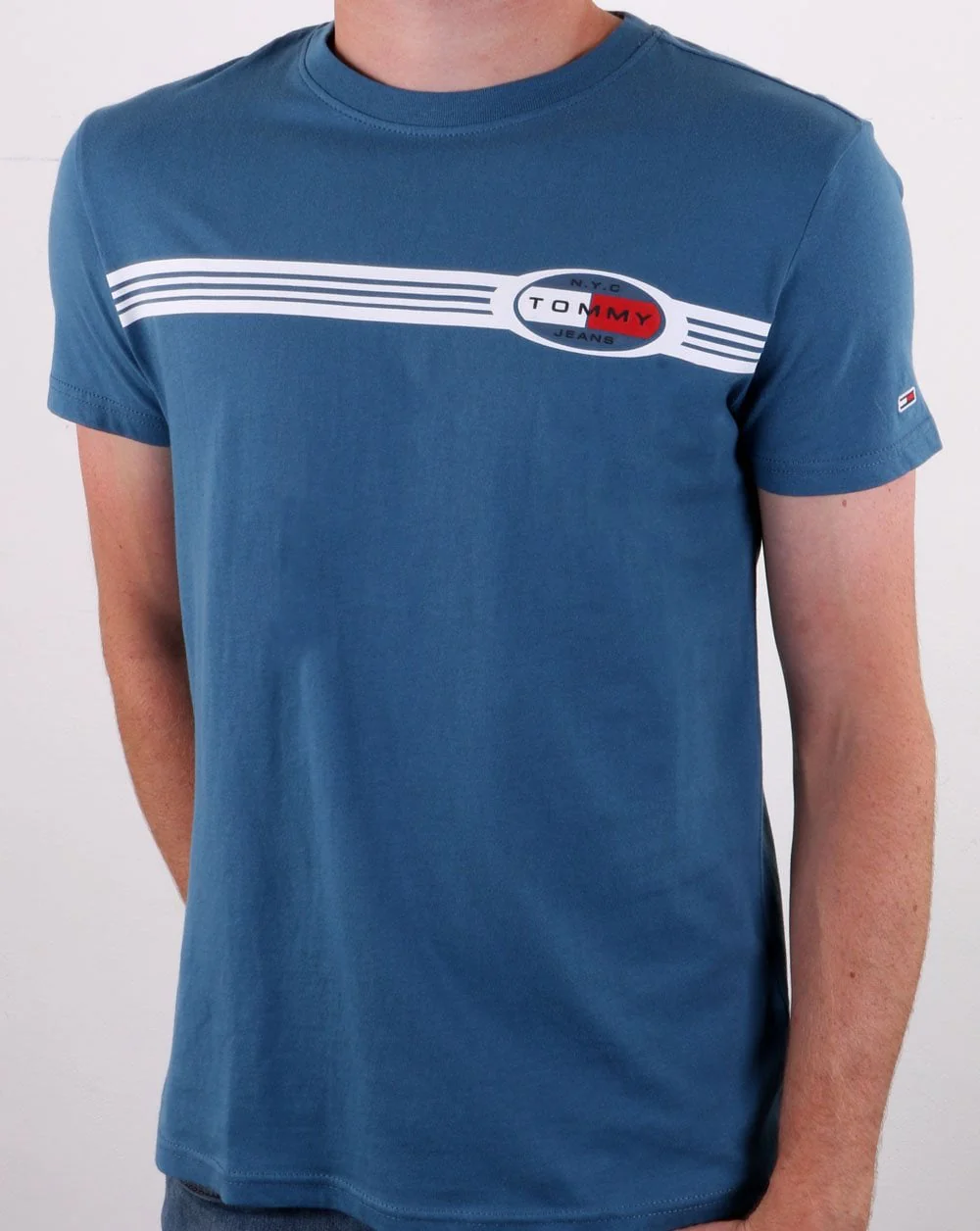 Tommy Jeans Lines Logo T-shirt Blue - Image 2