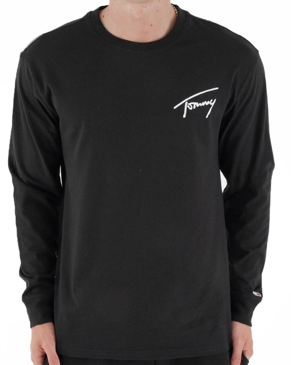 Tommy Jeans Signature Logo LS T-shirt Black - Image 3