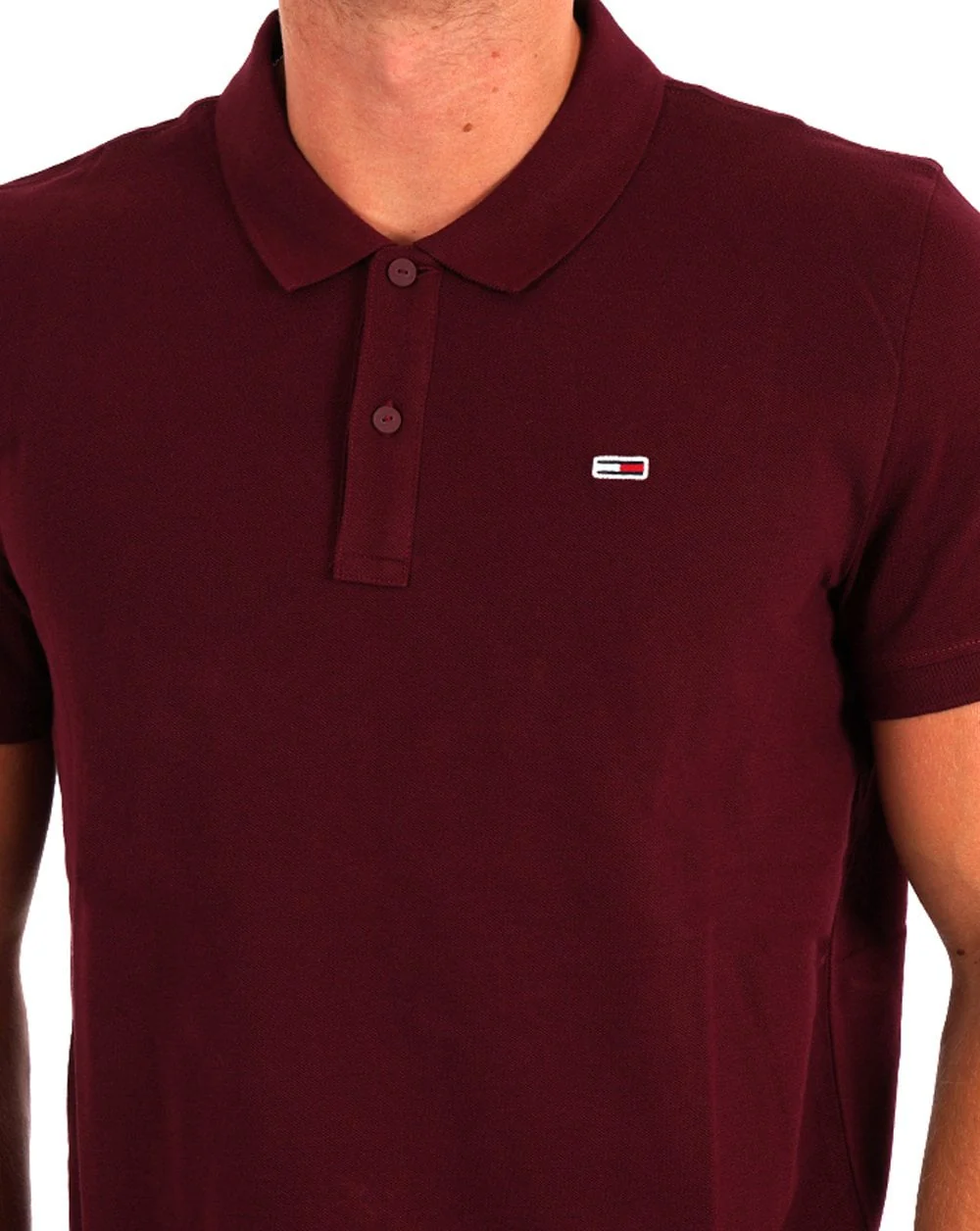 Tommy Jeans Slim Placket Polo Deep Rouge - Image 3