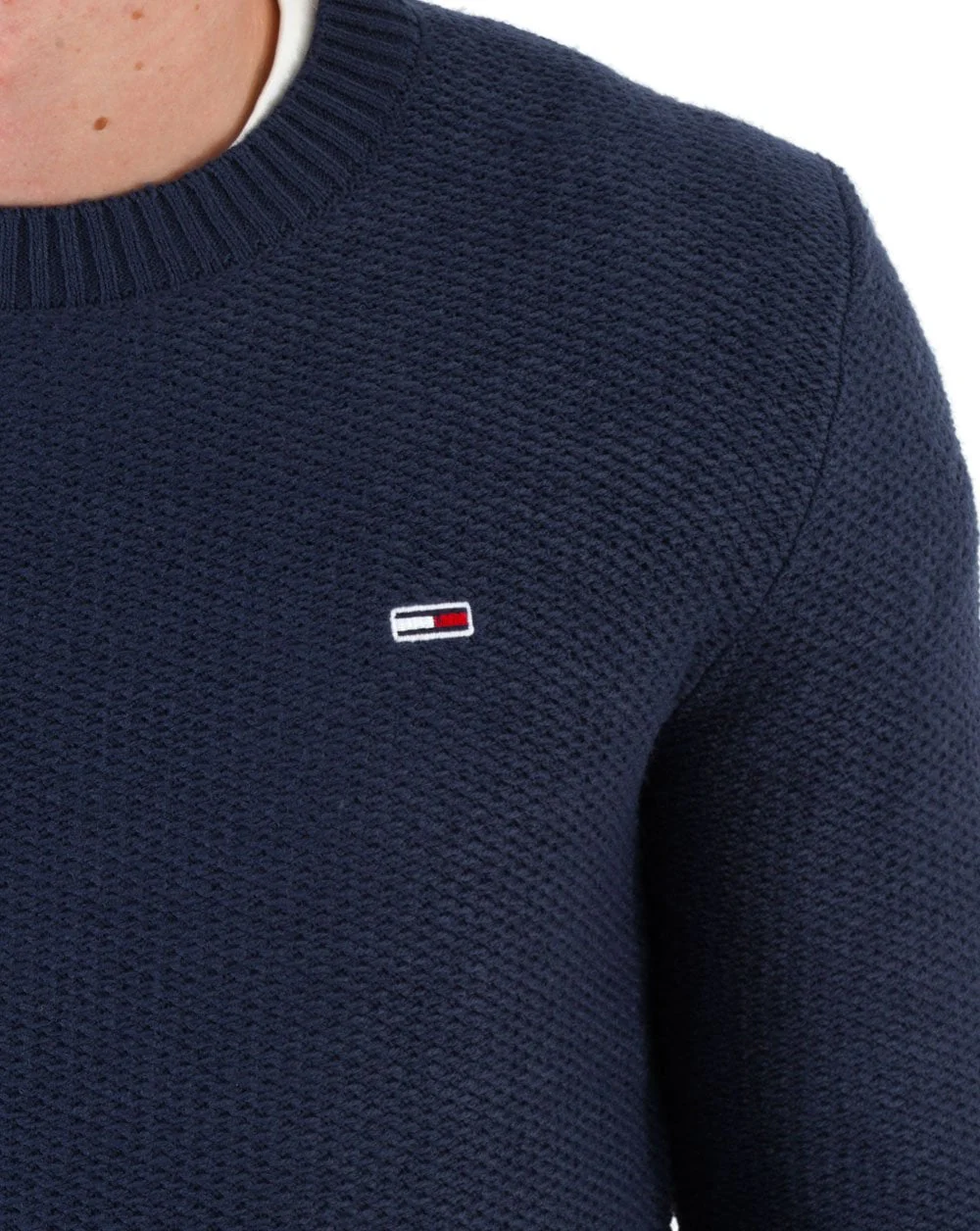 Tommy Jeans Textured Knit Jumper Navy - Image 2