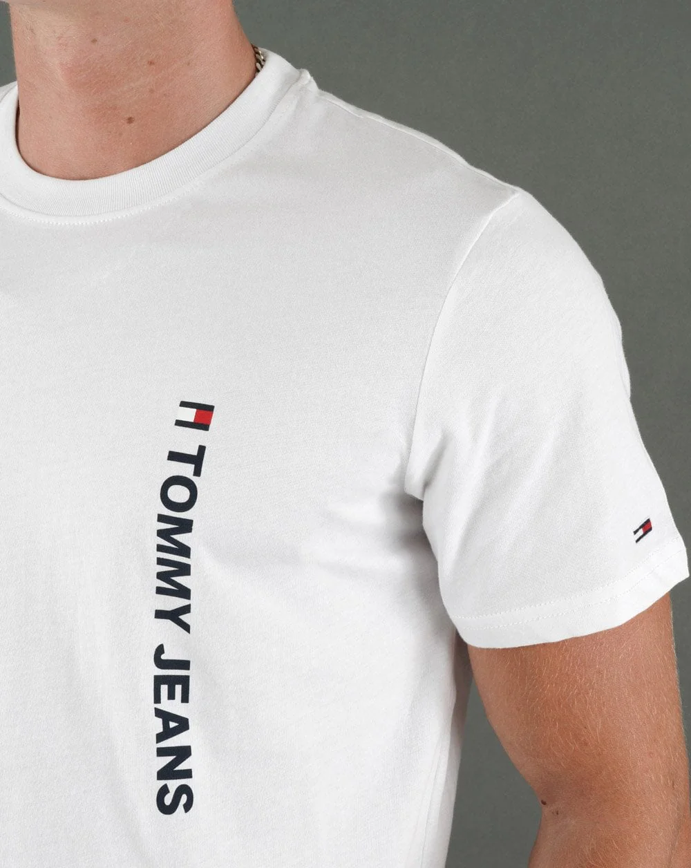 Tommy Jeans Vertical Logo T-shirt White - Image 2