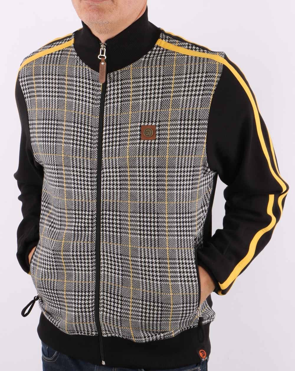 Trojan Check Track Top Black - Image 3