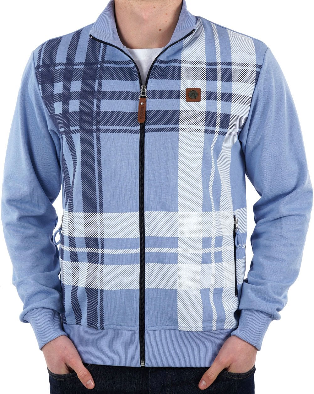 Trojan Check Track Top Sky - Image 2