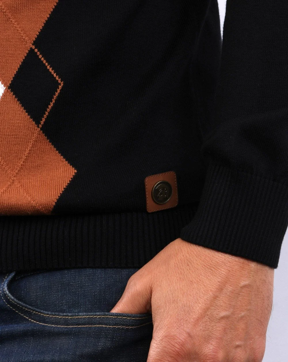 Trojan Diamond Knit Roll Neck Black - Image 3