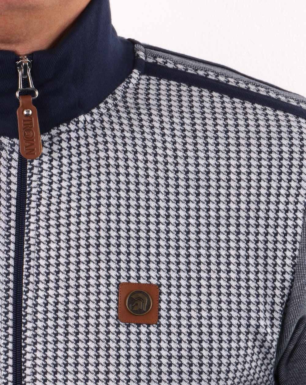 Trojan Houndstooth Track Top Navy - Image 4