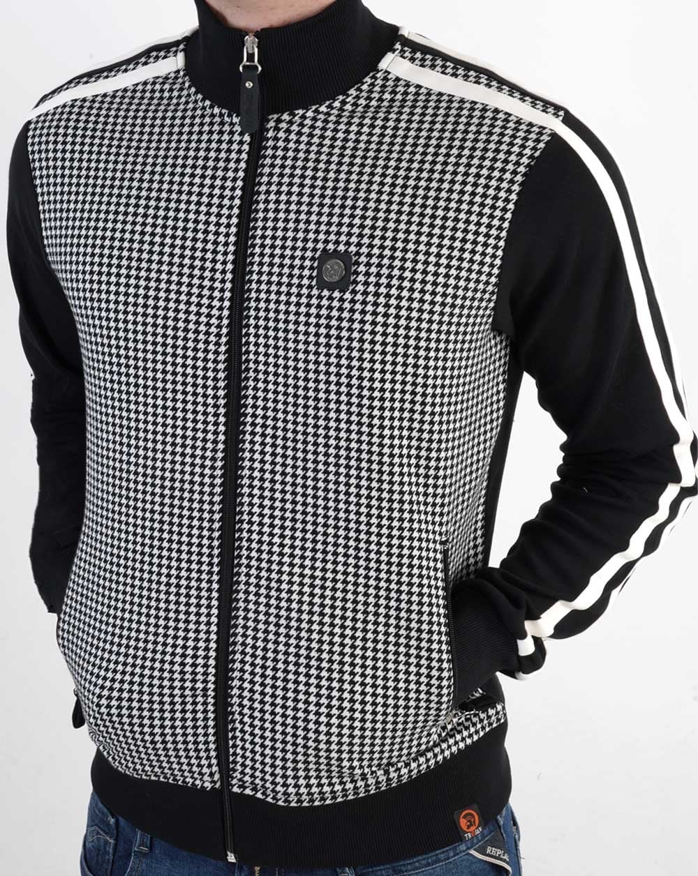 Trojan Mono Check Track Top Houndstooth - Image 3