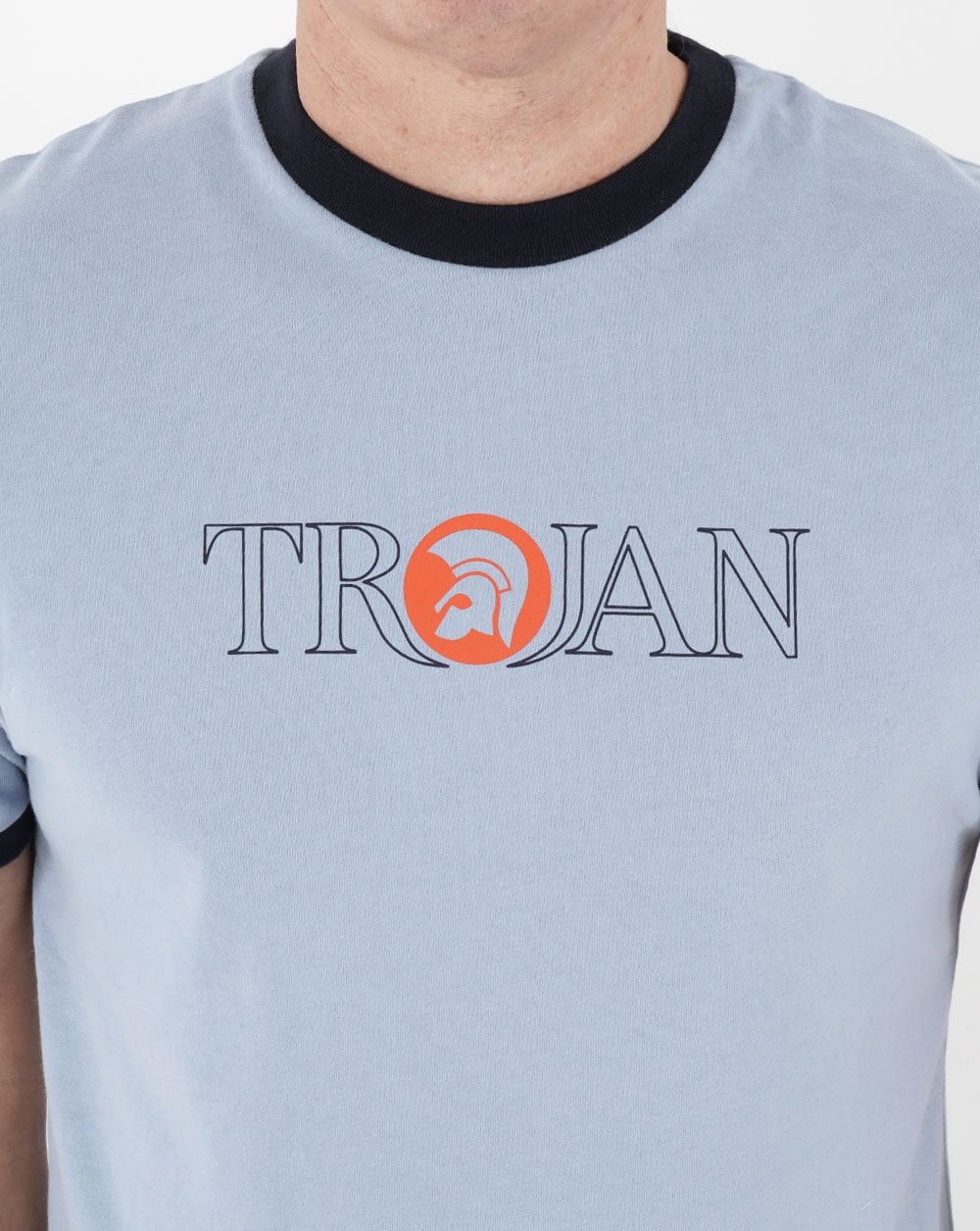 Trojan Outline Logo T-shirt Sky - Image 2