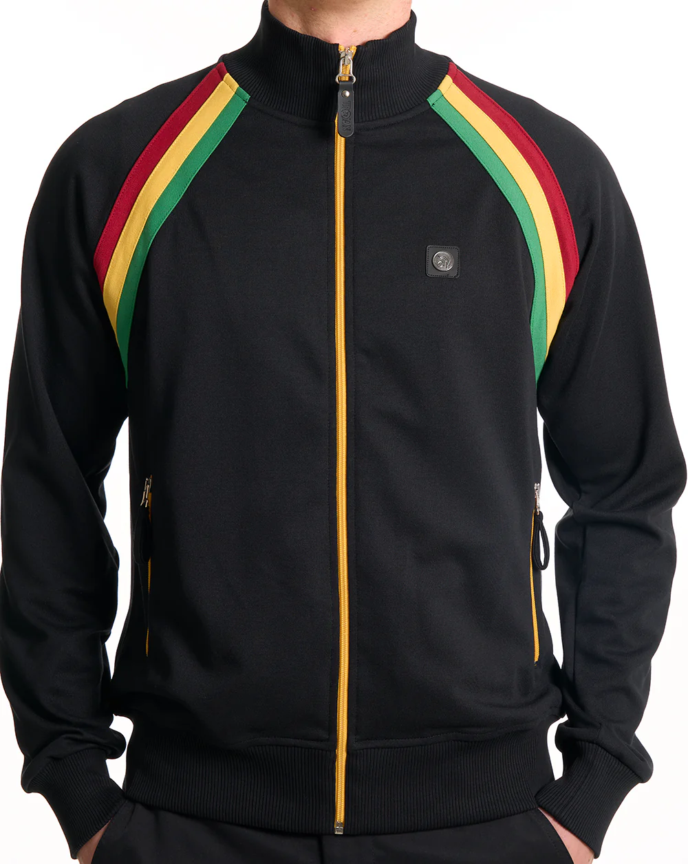 Trojan Raglan Striped Track Top Black