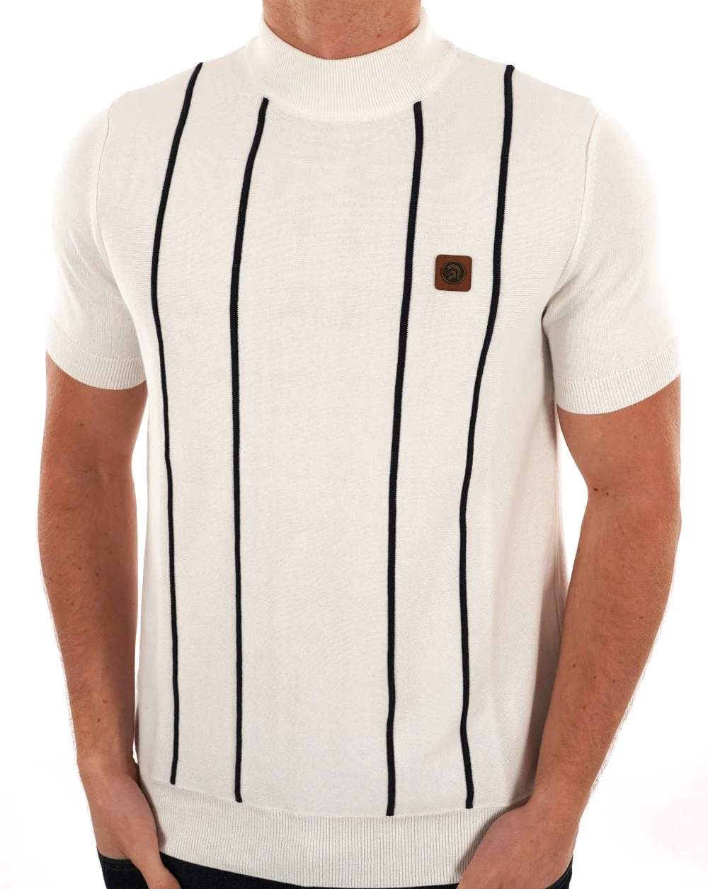 Trojan Raised Stripe Turtle Neck Ecru - Image 3