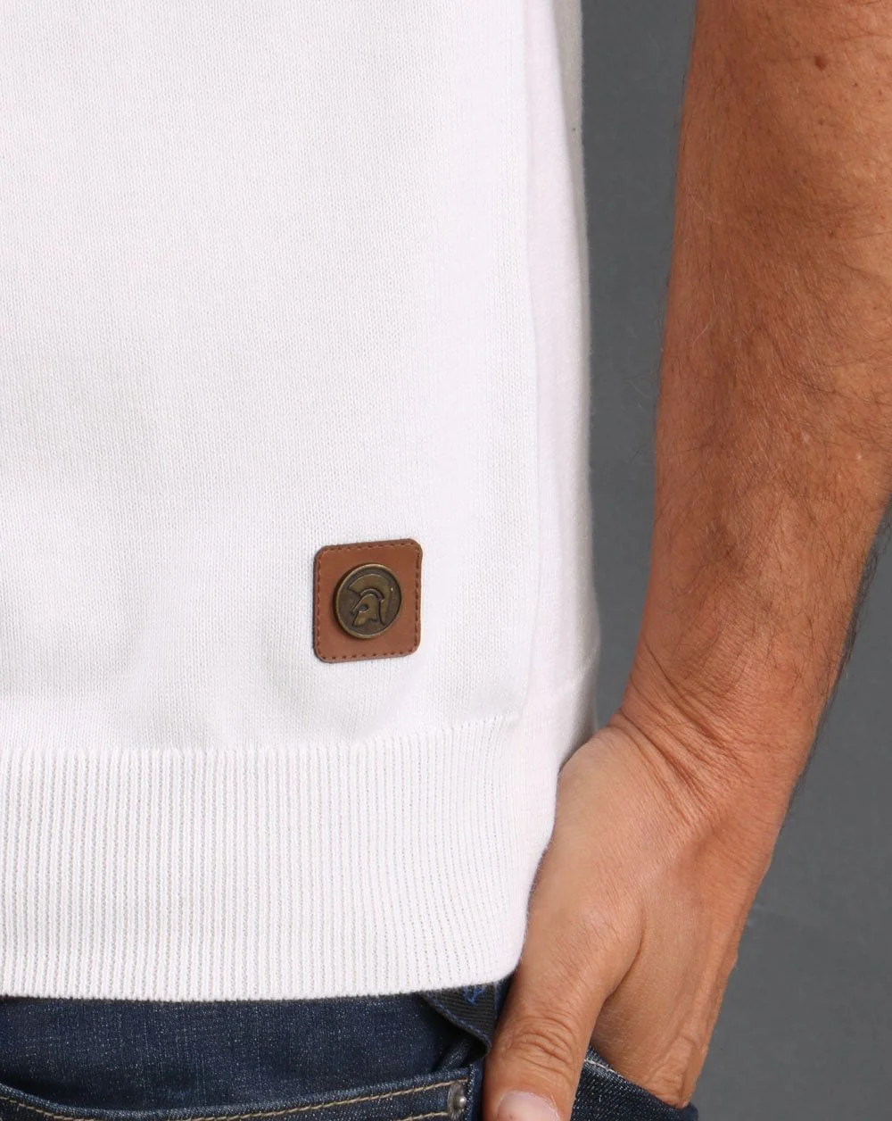 Trojan Stripe Front Zip Cream - Image 3
