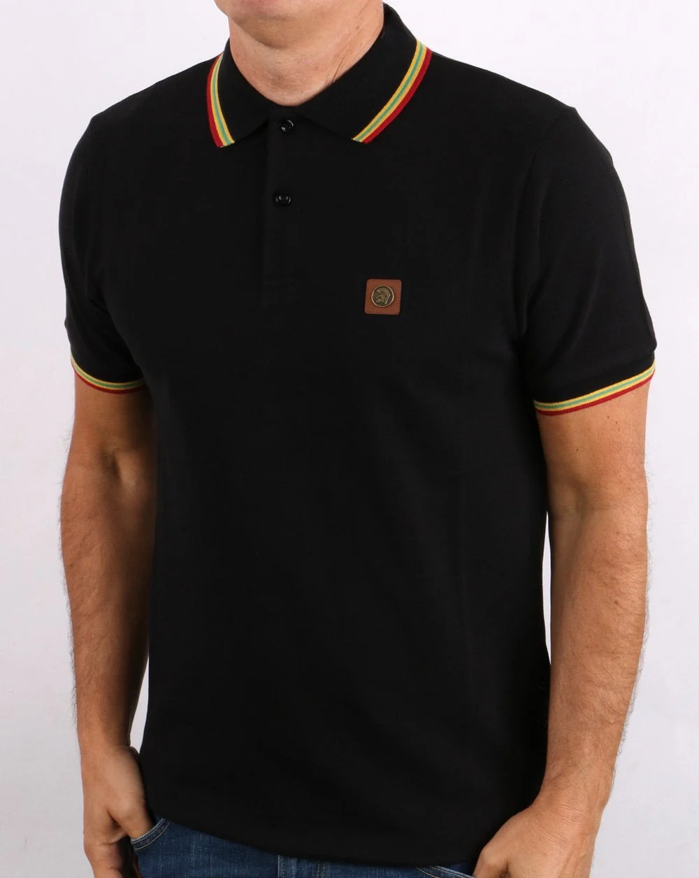 Trojan Tipped Pique Polo Shirt Black