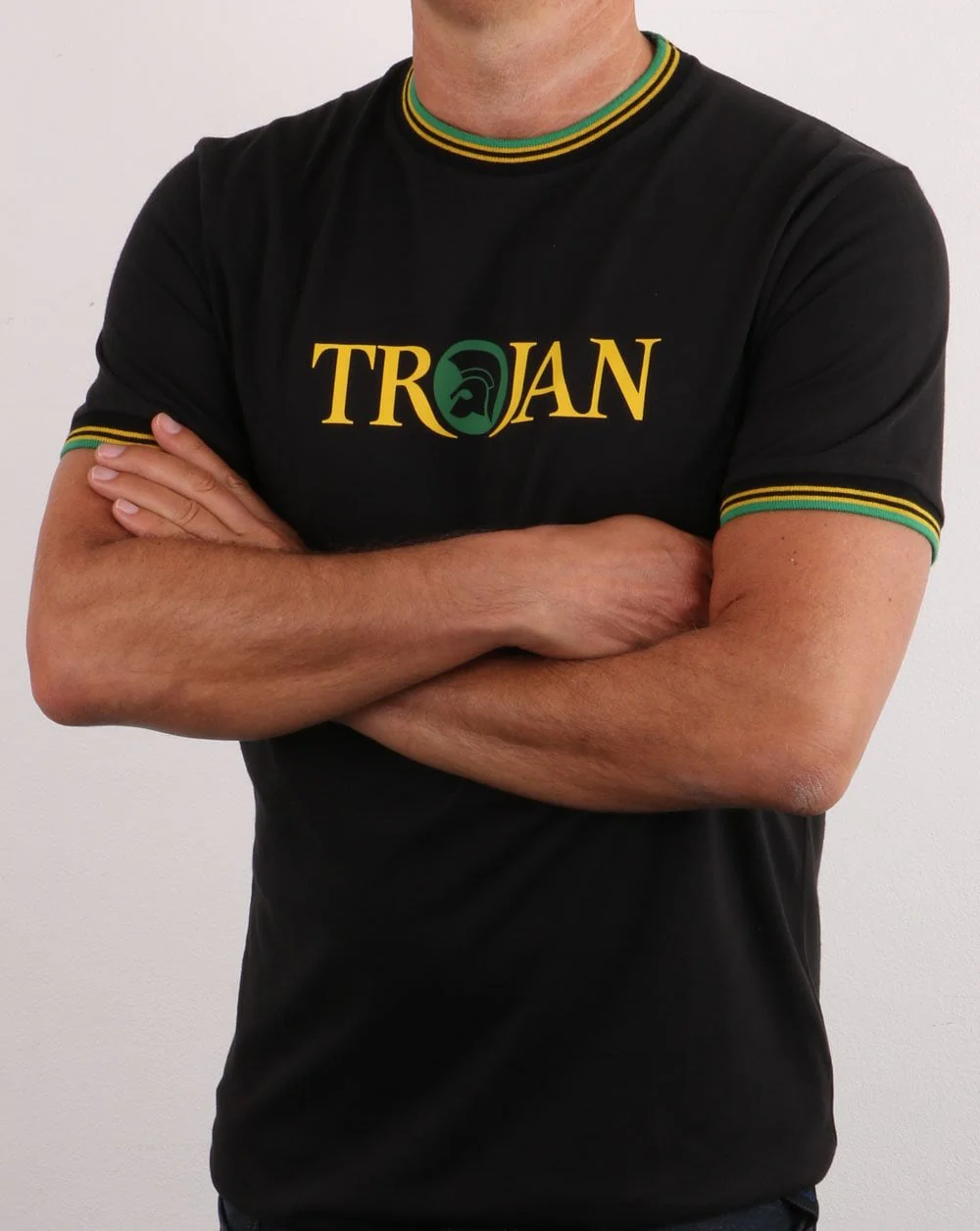 Trojan Tipped Signature Logo T-shirt Black - Image 3