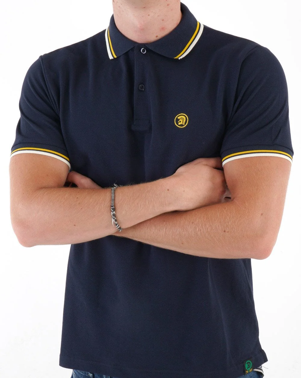 Trojan Twin Tipped Pique Polo Navy - Image 3