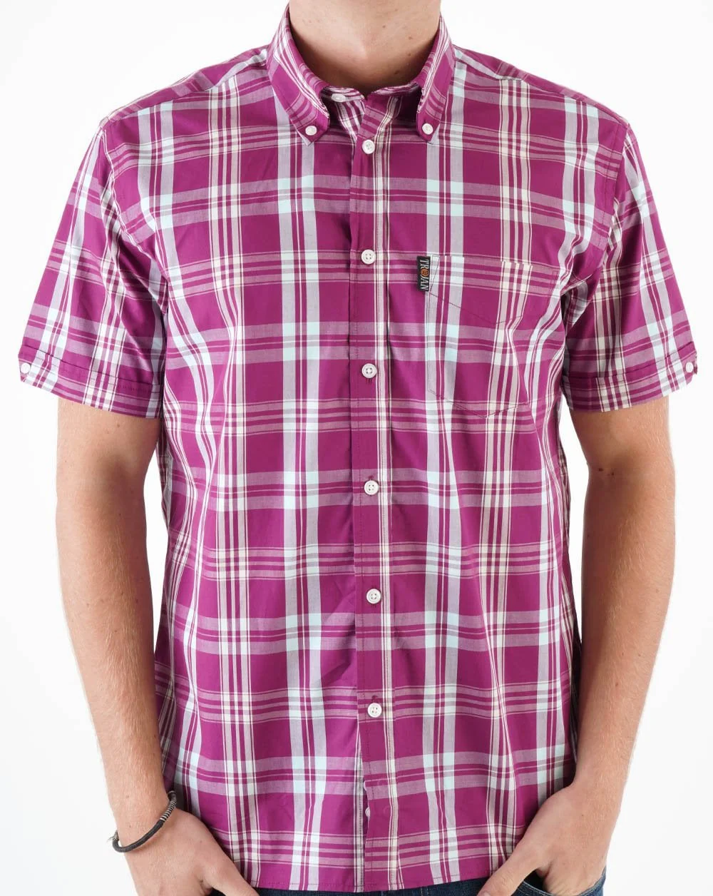 Trojan Windowpane Check Shirt Port - Image 3