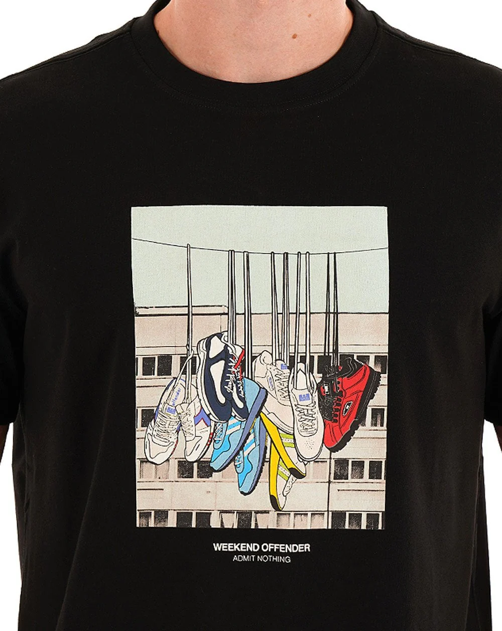 Weekend Offender Battle Lines T Shirt Black - Image 2