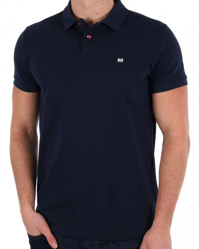 Weekend Offender Polo Shirt Navy - Image 3