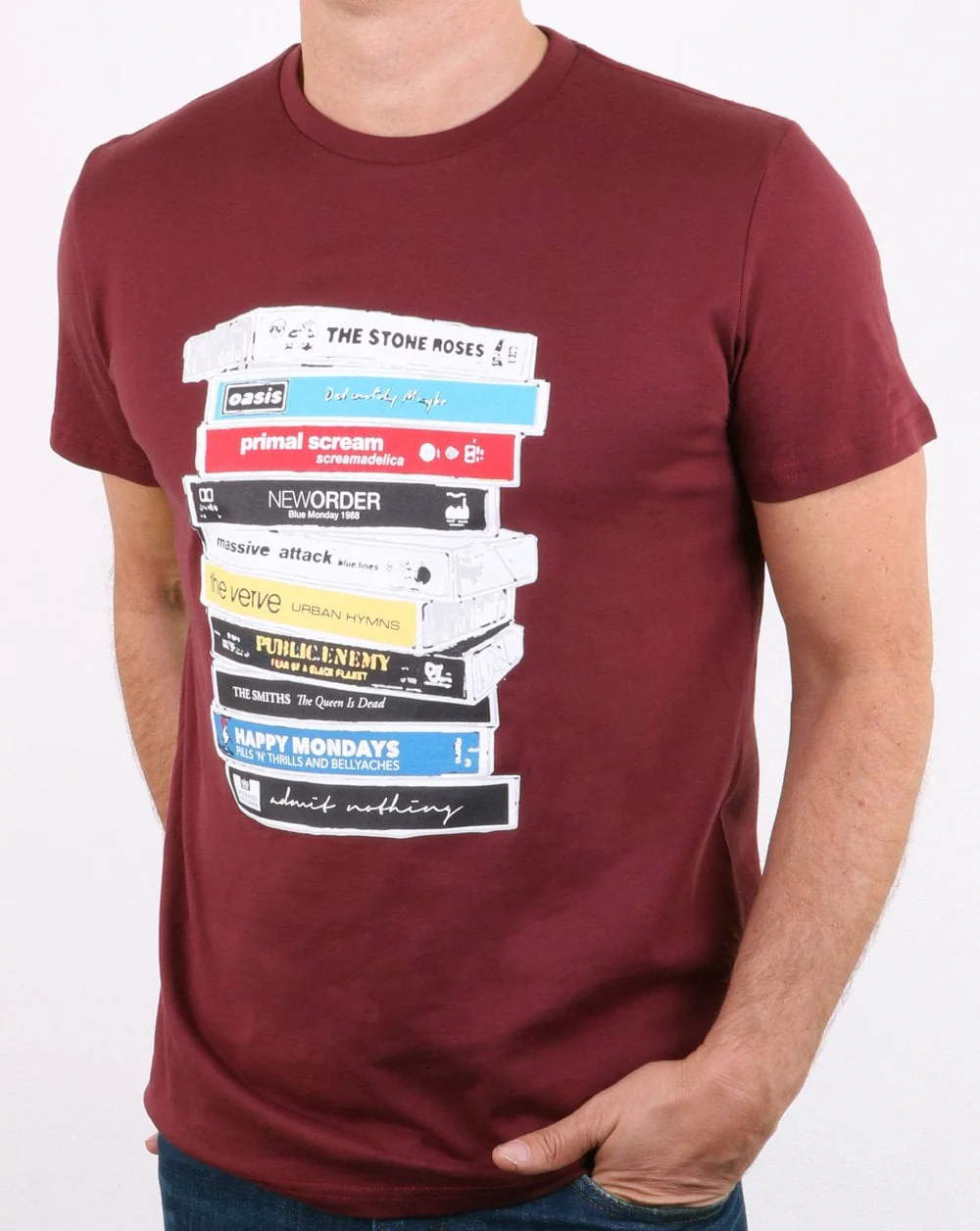 Weekend Offender Cassettes T-shirt Claret