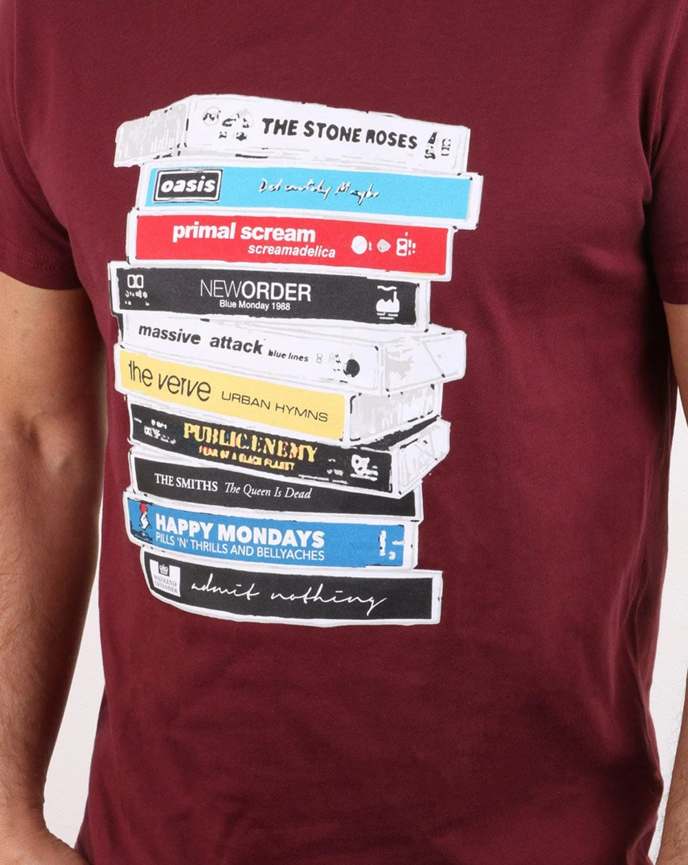Weekend Offender Cassettes T-shirt Claret - Image 2