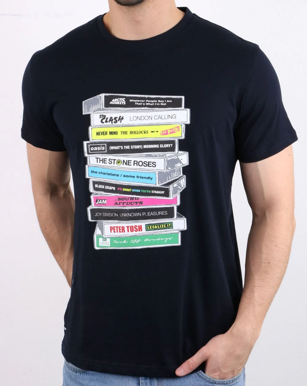 Weekend Offender Cassettes T-shirt Navy - Image 3