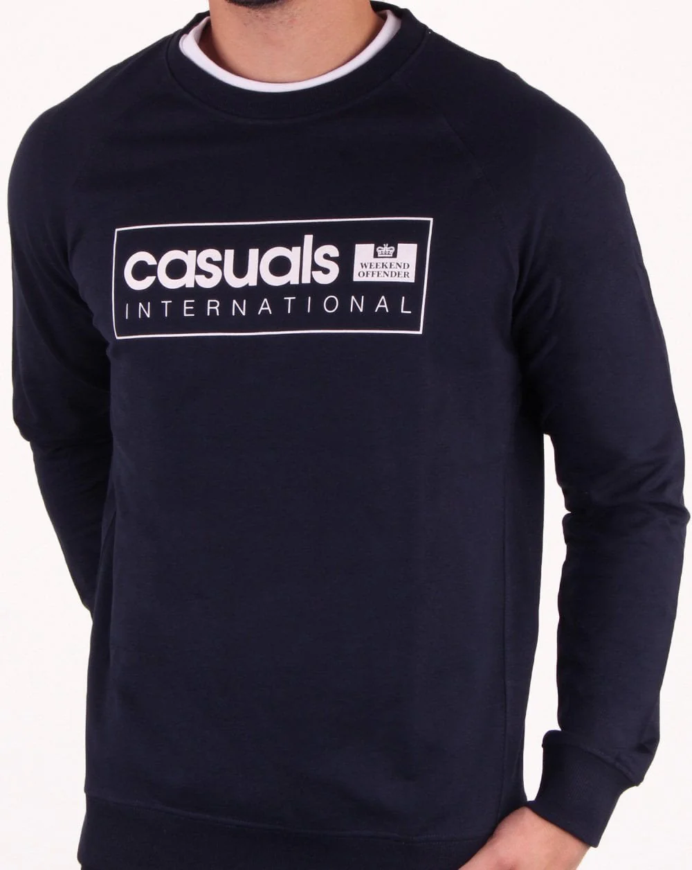 Weekend Offender Casual International Sweatshirt Navy - Image 2
