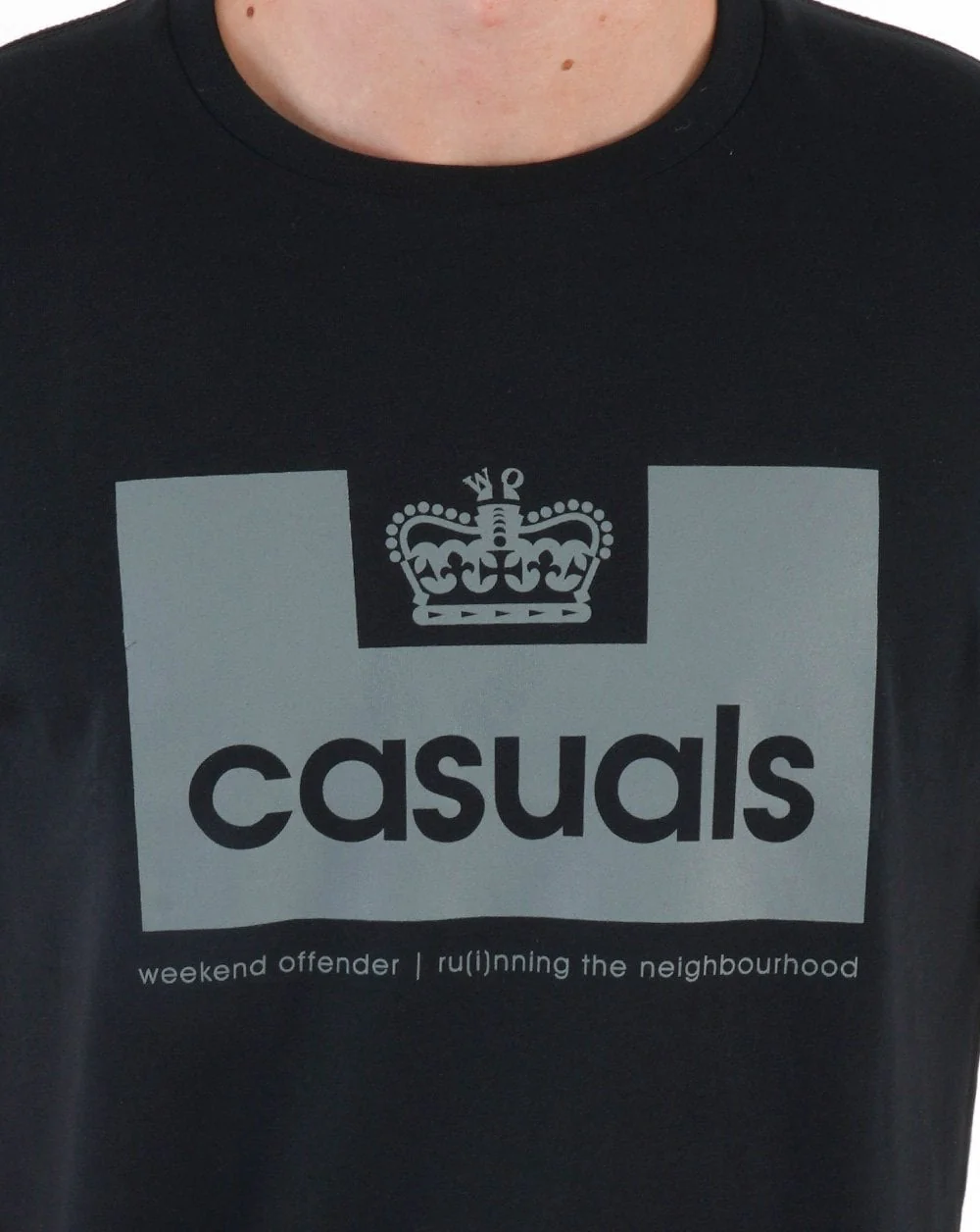 Weekend Offender Casuals T Shirt Black/Grey - Image 2