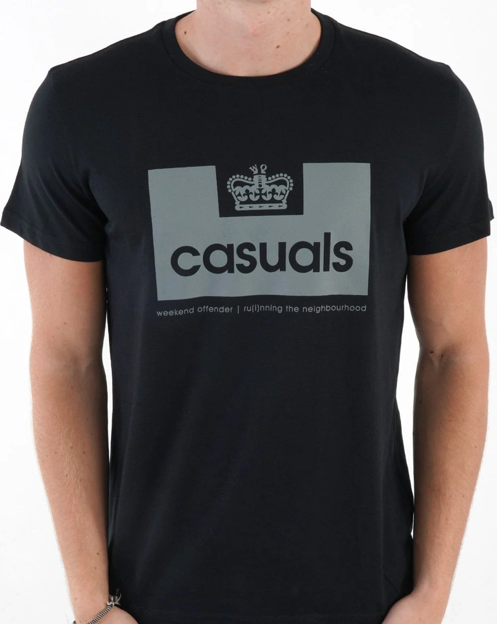 Weekend Offender Casuals T Shirt Black/Grey - Image 3