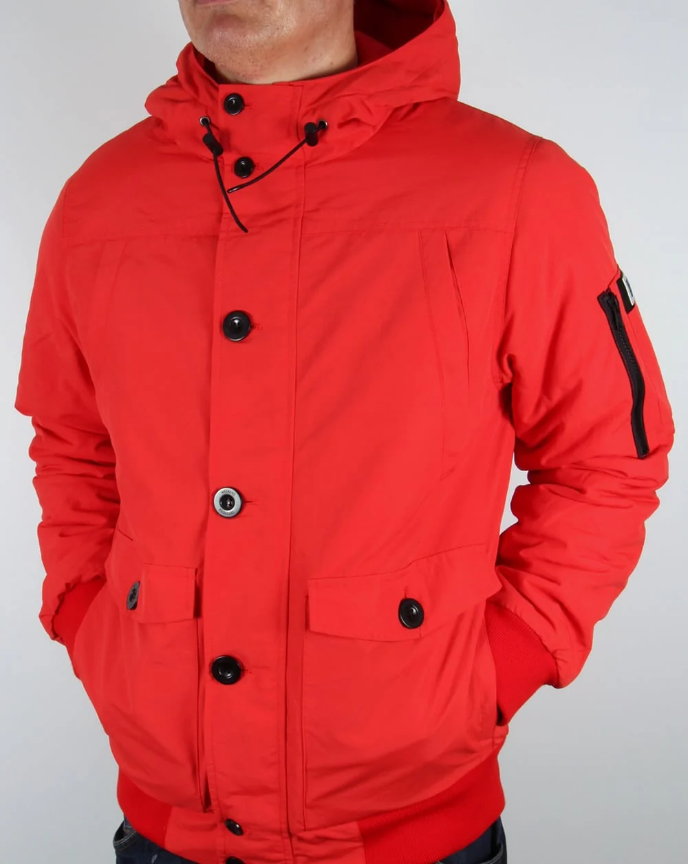 Weekend Offender Fur Bomber Jacket Red - Image 4