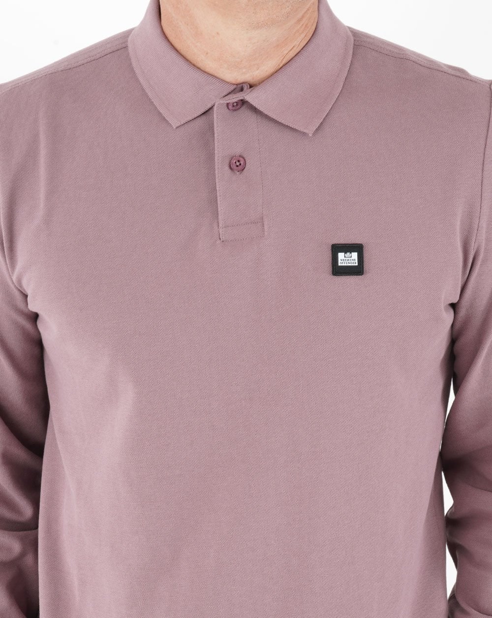 Weekend Offender Leon LS Polo Shirt Dusky Mauve - Image 3