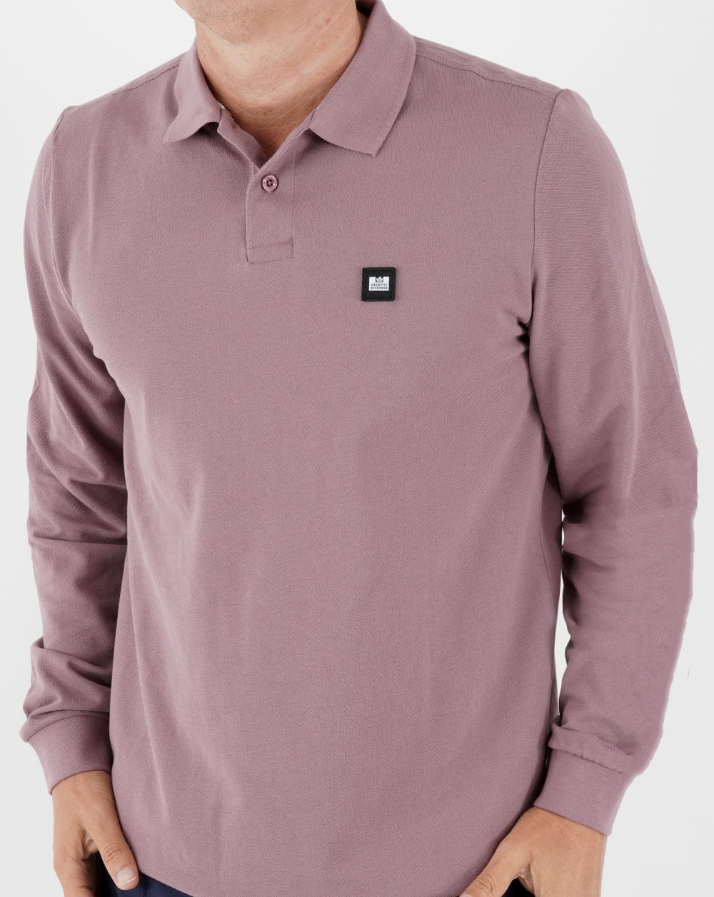 Weekend Offender Leon LS Polo Shirt Dusky Mauve - Image 4