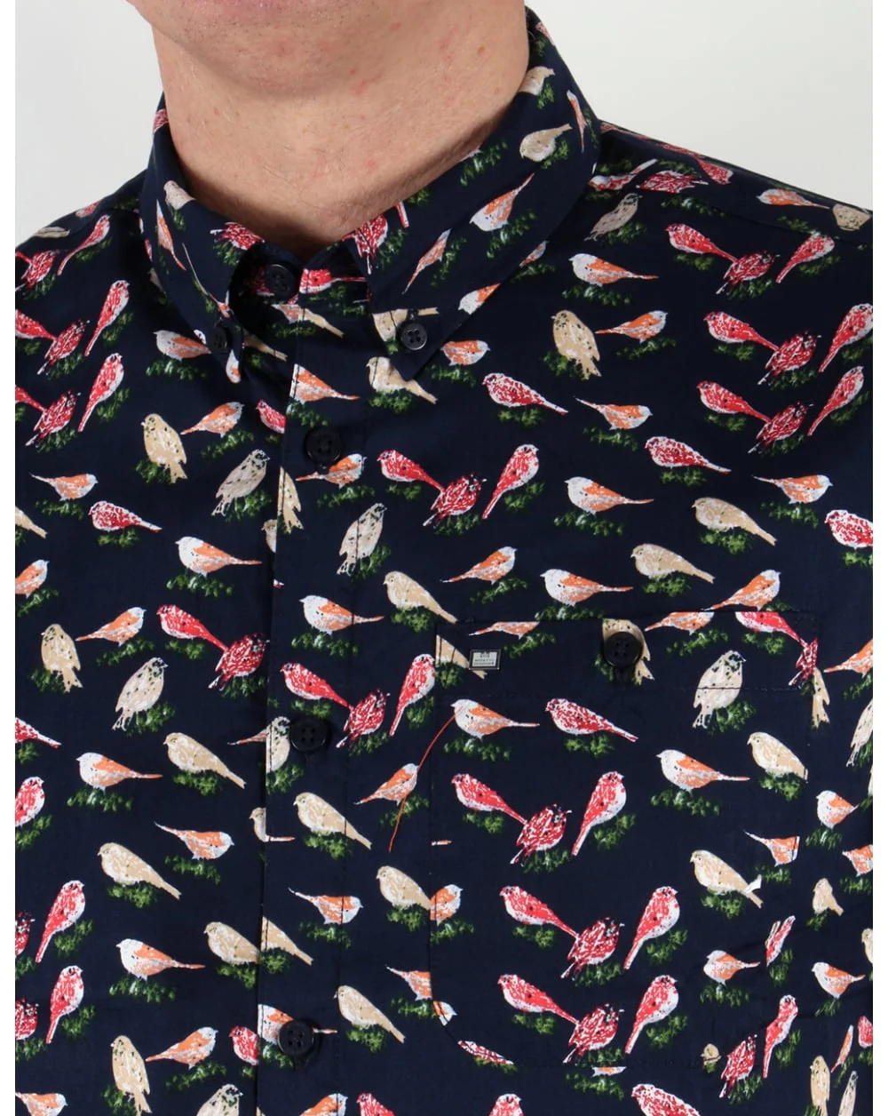 Weekend Offender Nash Printed Shirt Navy - Image 2