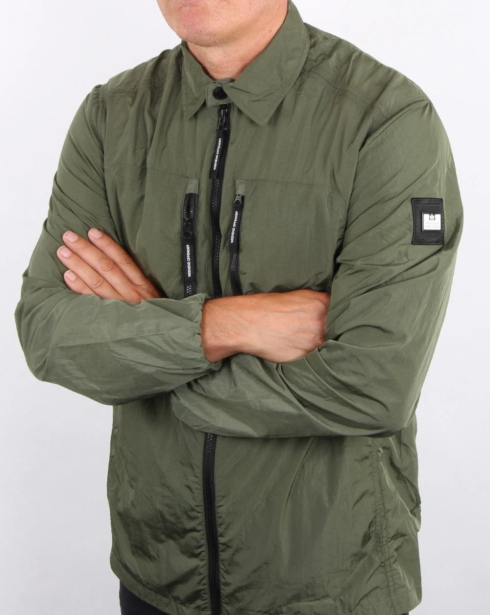 Weekend Offender Nicky Eyes Overshirt Green Clay - Image 4