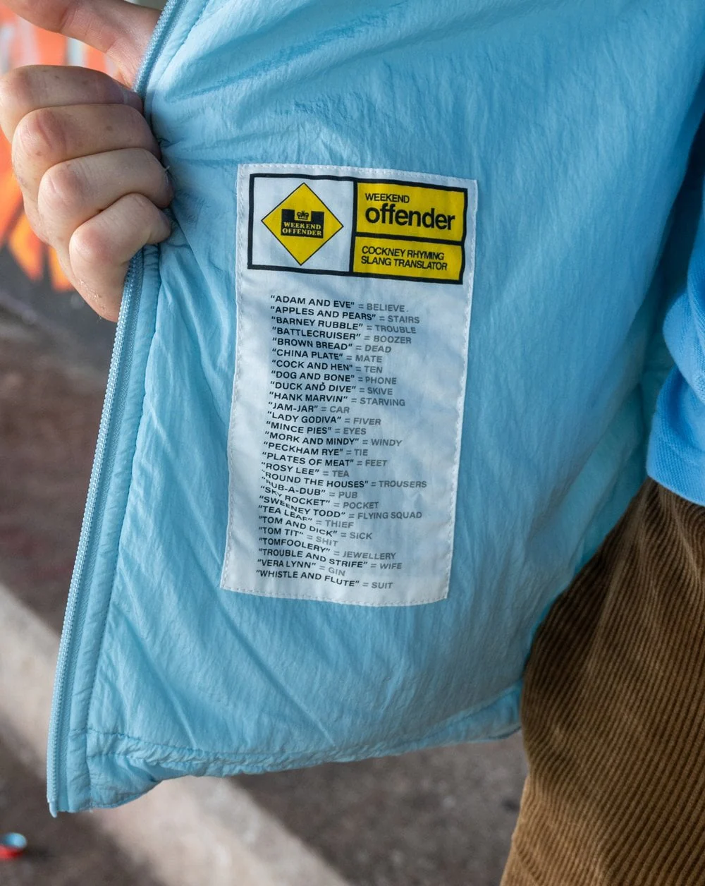 Weekend Offender Padded Technician Jacket Sky Blue - Image 6