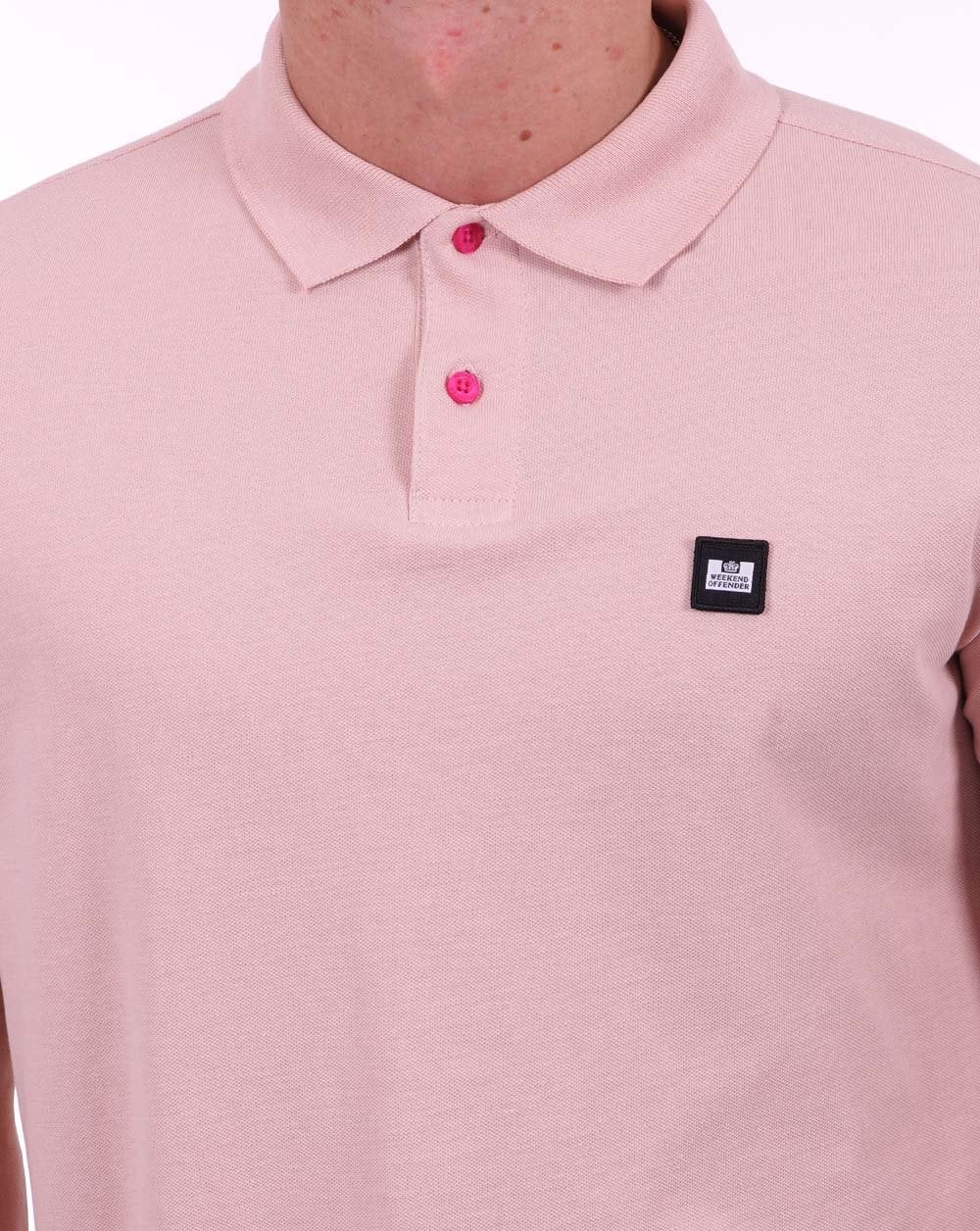 Weekend Offender Polo Shirt Light Pink - Image 2