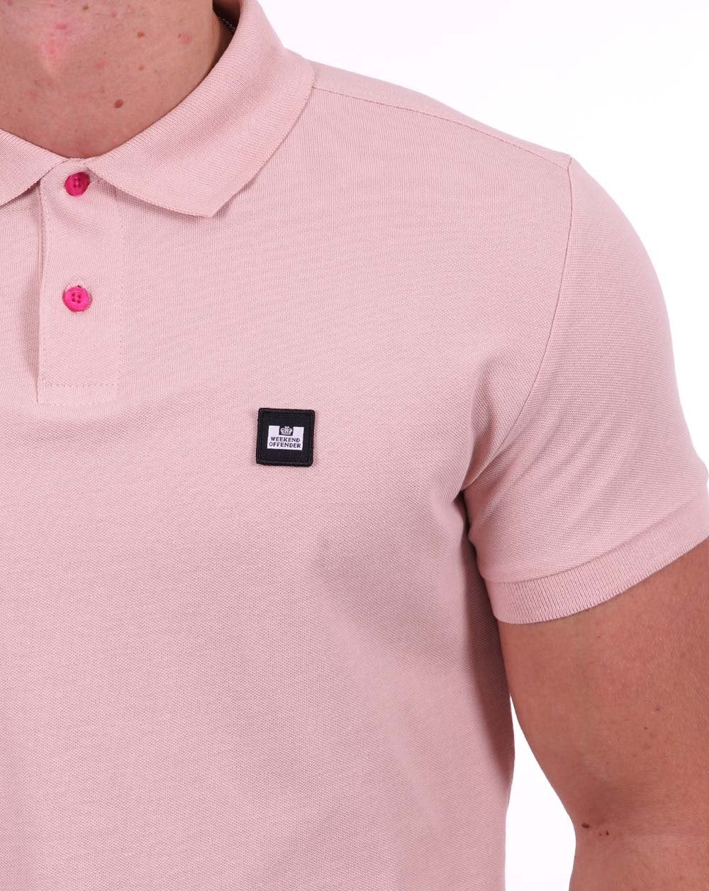 Weekend Offender Polo Shirt Light Pink - Image 3