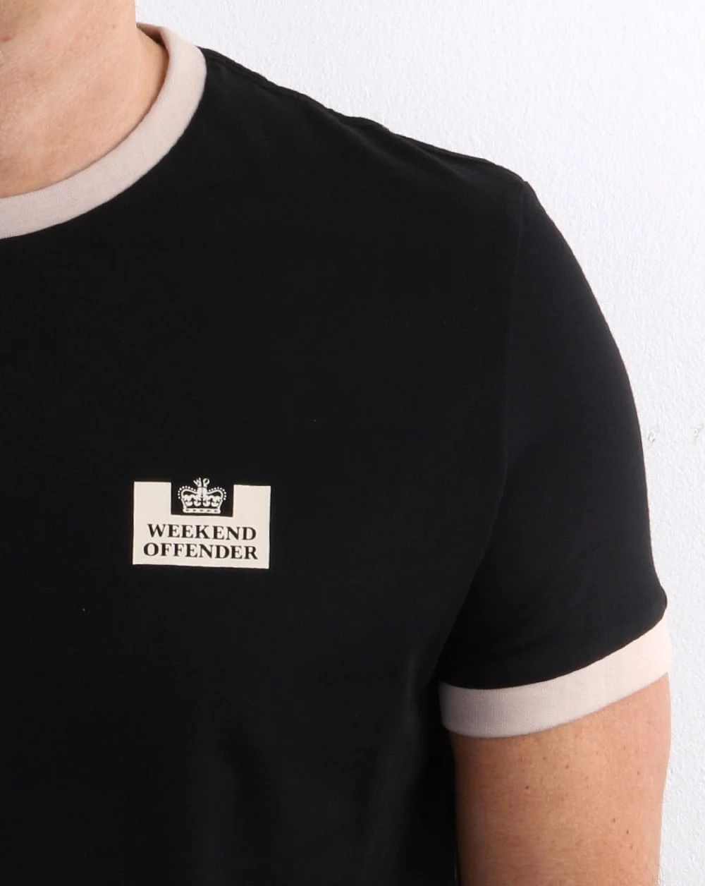 Weekend Offender Ringer Tee Black/stone - Image 2