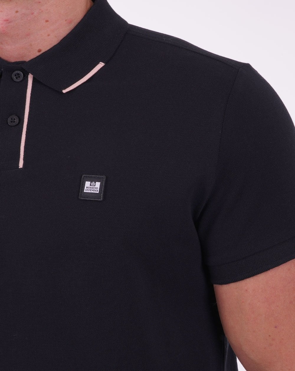 Weekend Offender Rivas Polo Shirt Navy - Image 3