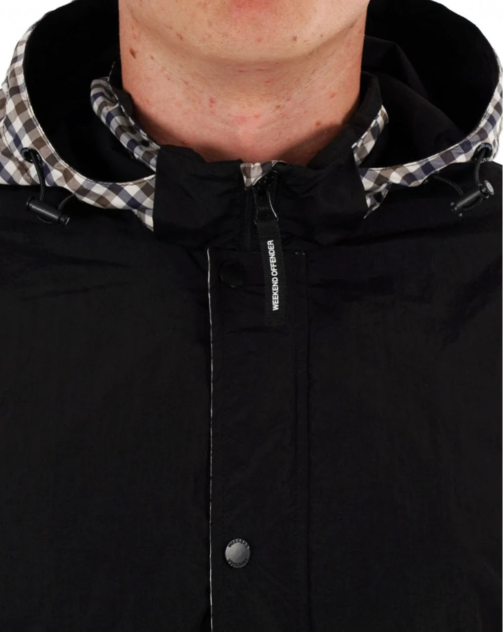 Weekend Offender Saunders AW Jacket Black/Check - Image 2