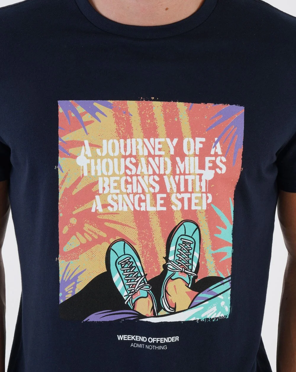 Weekend Offender Single Step T-shirt Navy - Image 2
