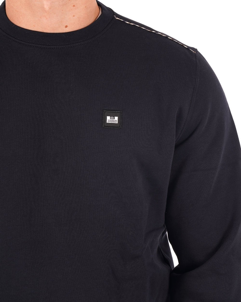 Weekend Offender Sweatshirt Navy -Check detail - Image 2